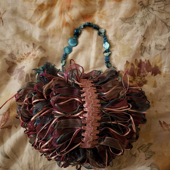 Beaded Strap Bra Cup Costume Ribbon Mini Handbag - Picture 2 of 5